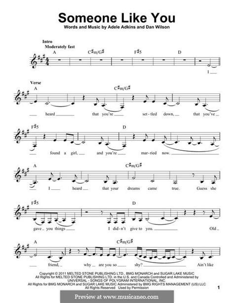 A e f#m d i wish nothing but the best for you too. Someone Like You by Adele, D. Wilson - sheet music on ...