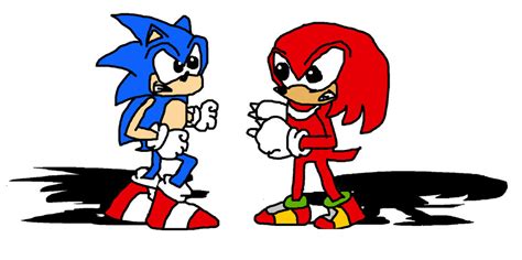 Sonic Vs Knuckles By Sonichedgehogfanarts On Deviantart