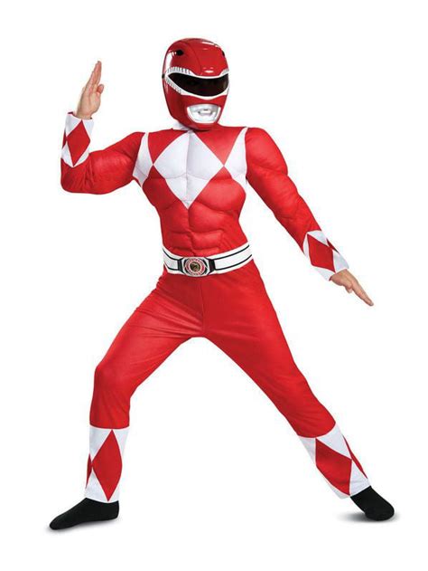 Mighty Morphin Power Rangers Muscle Classic Red Ranger Costume For Kids