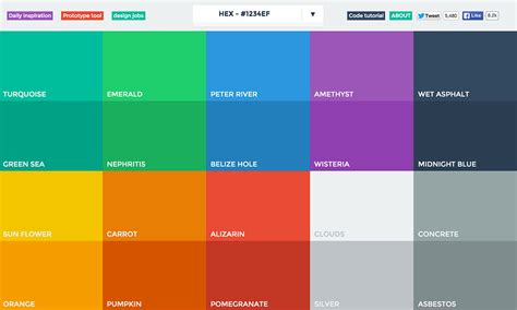 Colors Page - HTML Color Codes Great Website Color Palettes | Design ...