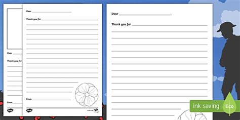 remembrance day ks   letter template activity