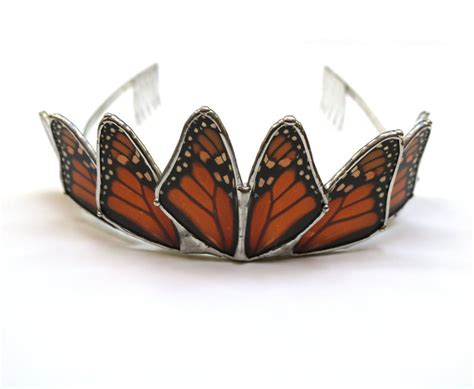 Real Monarch Butterfly Crown Tiara Bridal Or Festival Hair Etsy