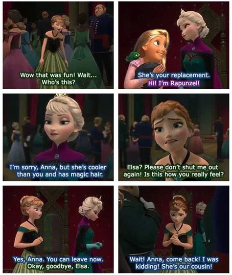 Frozen Tangled Crossover Anna Elsa Rapunzel Interactions Poor Anna Gets Beat Up Meme Funny