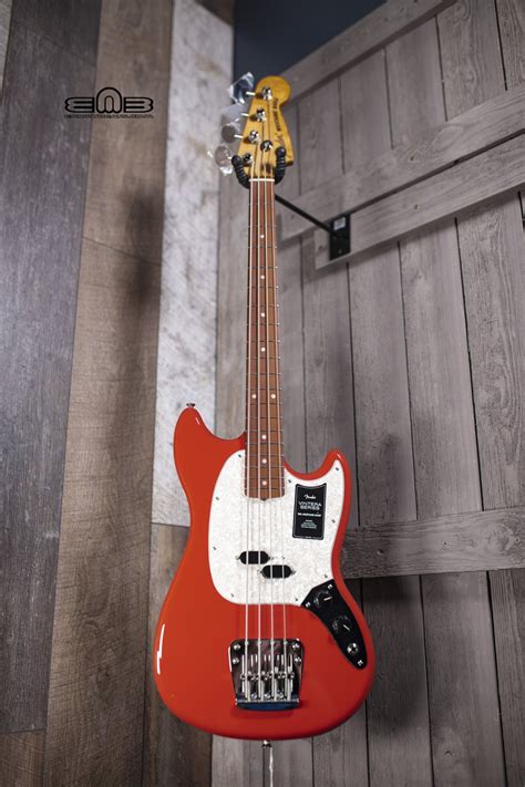 Fender Vintera 60s Mustang Bass Guitar Pau Ferro Fingerboard Fiesta Red 0149653340 885978076512