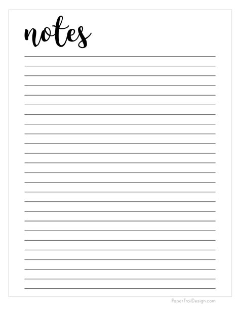 Free Printable Notes Template
