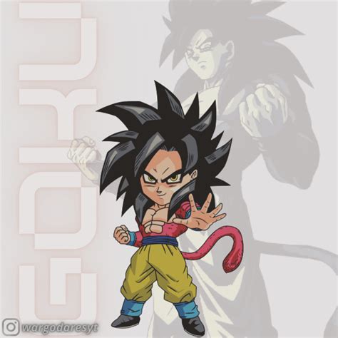 Chibbi Goku Ssj4 Coloured By Wargodarest On Deviantart