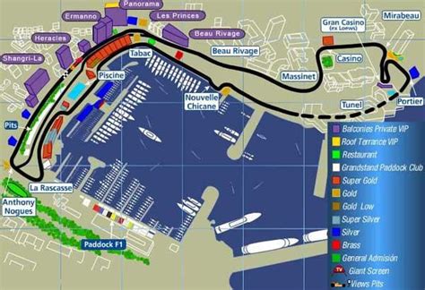 Monaco f1 map - Monaco f1 circuit map (Monaco)