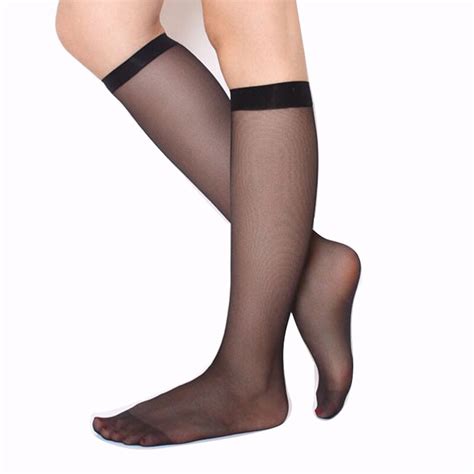 Summer Lady Solid Nylon Stockings Female Fashion Knee Highs Socks For