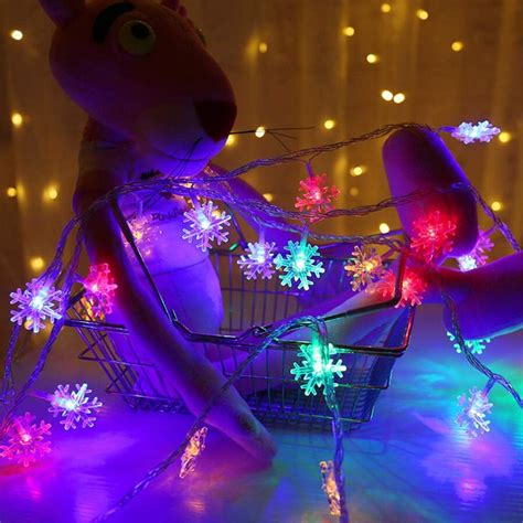 Gliving Led String Lights For Indoor Outdoorled Star Snowflake
