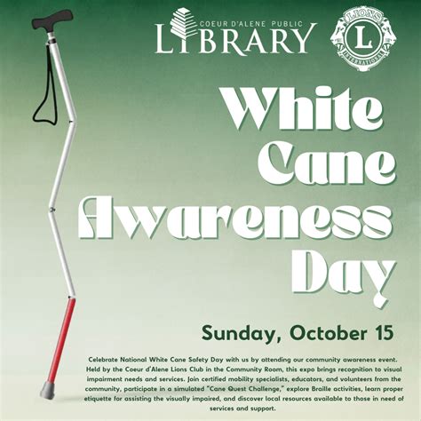 White Cane Awareness Day Expo Coeur Dalene Public Library