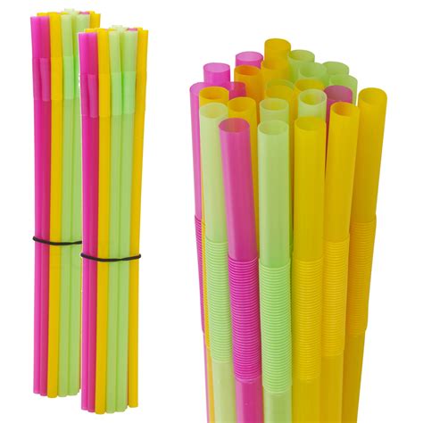 Large Long Jumbo Mega Straws Multi Coloured Party Drinking Birthday