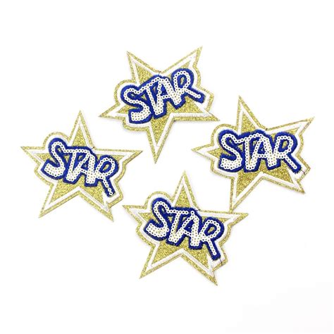 Iron On Patches For Clothing Iron On Sticker Star With Gold Glitter Diy