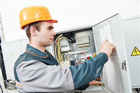Electrician Engineer Worker Stock Photo Image Of Check Electricity
