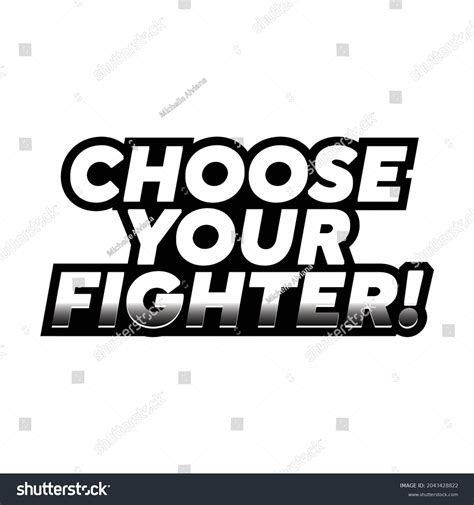 Choose Your Fighter Title Design Stock Vector Royalty Free 2043428822