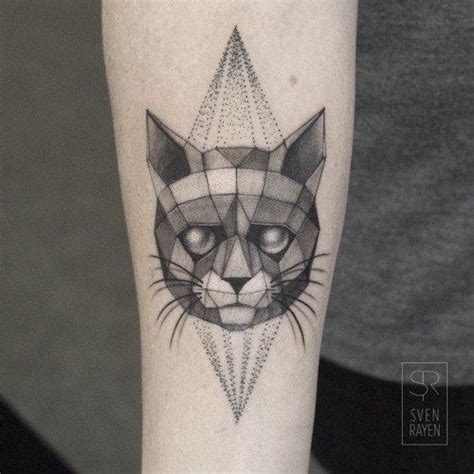 Geometric Tattoo Geometric Polygonal Cat Tattoo Tattooviral