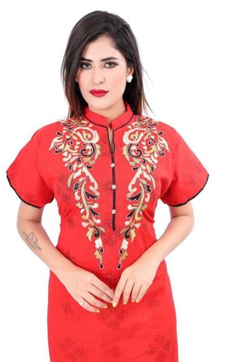 Full Length Cotton Collar Neck Women Red Nighty Medium At Rs 350piece In Bengaluru