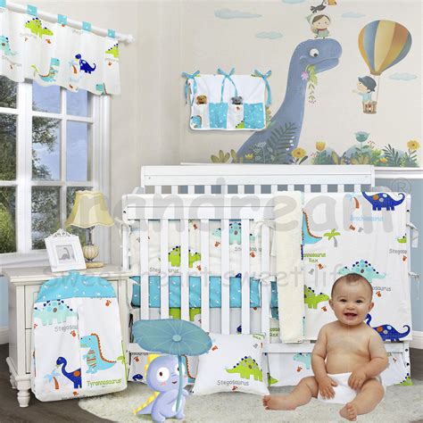 Check out our baby boy bedding crib sets selection for the very best in unique or custom, handmade pieces from our bedding shops. Dinosaur crib bedding set for boys,100% cotton in 2020 ...