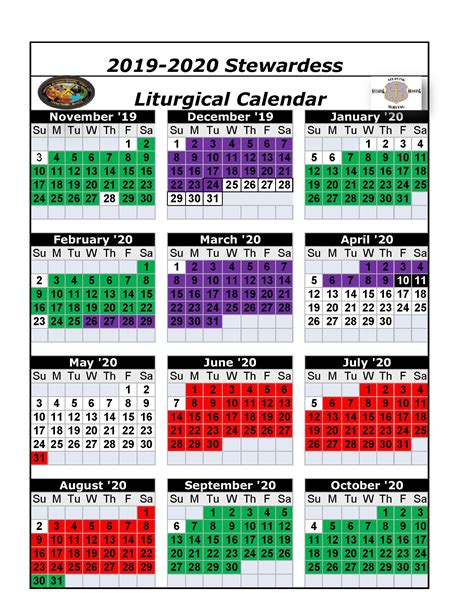 ☼ printable calendar 2020 pdf: Catholic Liturgical Calendar 2019 2020 Free Print - Calendar Inspiration Design