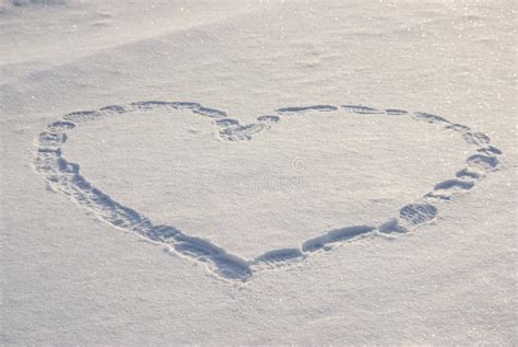 Lovely Heart On White Snow Stock Image Image Of Love 8265251