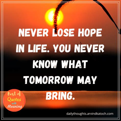 Daily Thought with Meaning (Never lose hope in life) - Best Daily ...