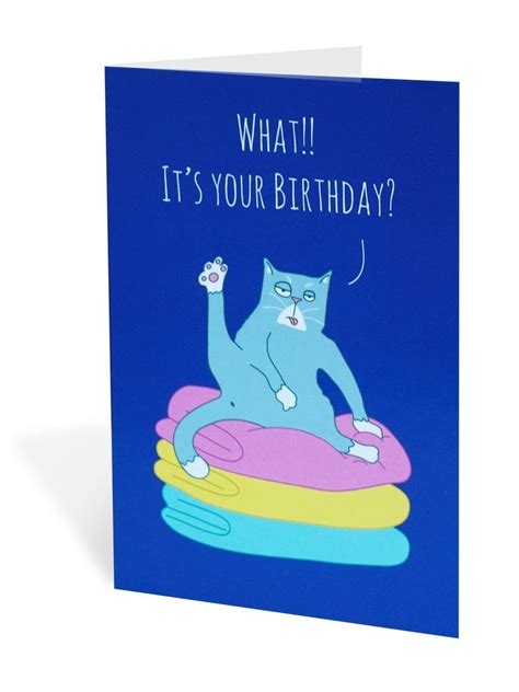 Funny Birthday Card Funny Cat Card Designed And Printed In Etsy
