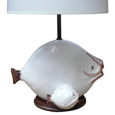 New soft grey ceramic bottle lamp. Ceramic Fish Lamp at 1stdibs