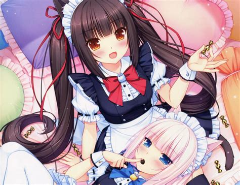 Anime Girls Neko Para Chocolat Vanilla Maid Outfit