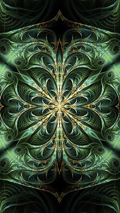 Green Yellow Fractal Kaleidoscope Art Pattern 4k Hd Abstract Wallpapers