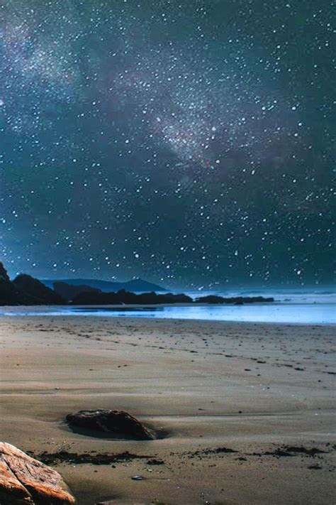 Starry Beach Night Wall Art Digital Download Downloadable Art Instant