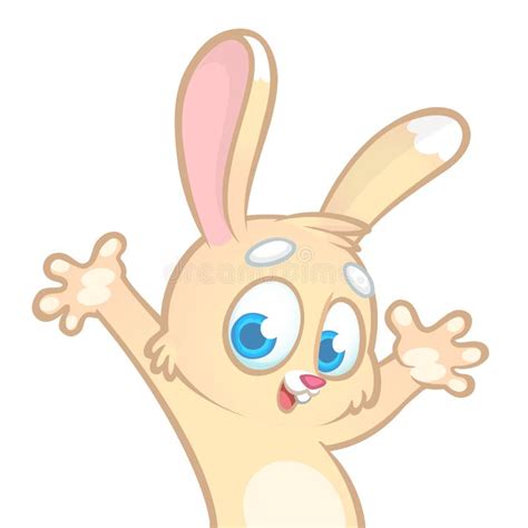 easter cartoon happy bunny rabbit excited stock vector illustration of hare funny 142187489