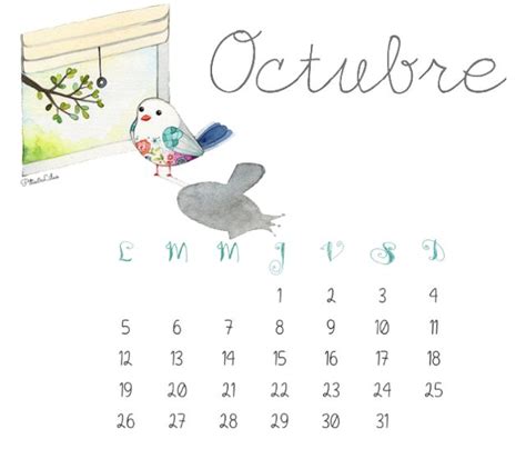 Pitis And Lilus Calendario Imprimible Y Fondo Pantalla Octubre 2015