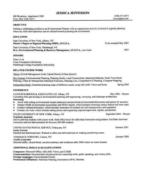 Create the perfect social media resume to like and share with all of your prospective employers. Environmental Planning Entry Level | Resume Samples ...
