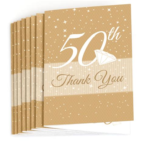 50th Anniversary Thank You Cards Golden Wedding Anniversary Etsy