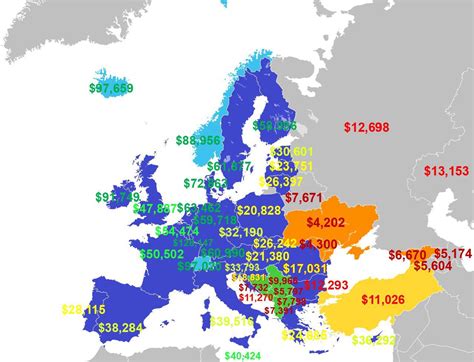 Europe GDP Per Capita In IMF R MapPorn