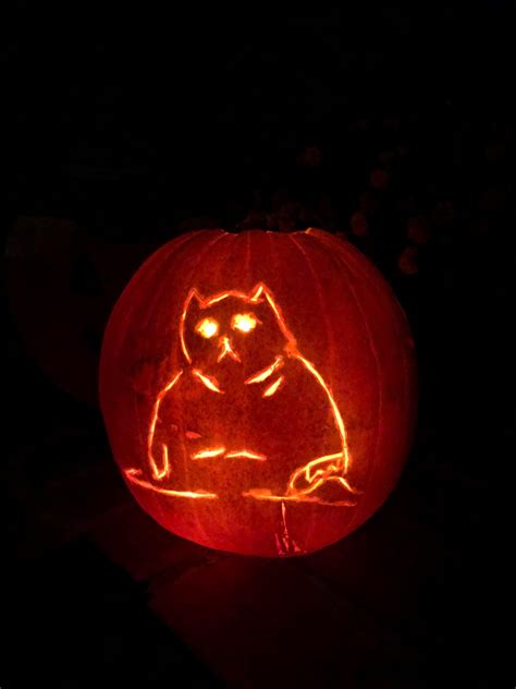 My Fat Cat Jack O Lantern Halloween