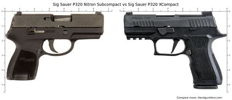 Sig Sauer P Nitron Subcompact Vs Sig Sauer P Xcompact Size Comparison Handgun Hero