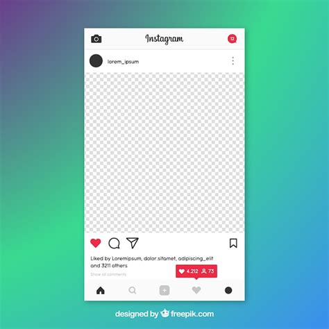 Free Instagram post template with notifications SVG DXF EPS PNG - Free