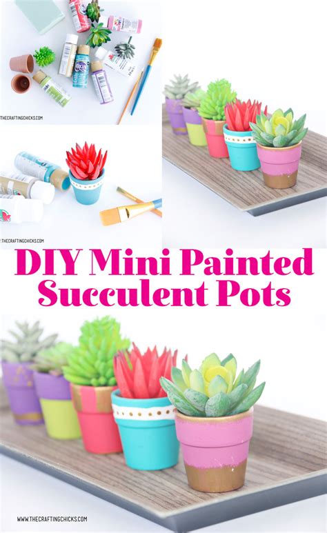 Diy Mini Painted Succulent Pots The Crafting Chicks