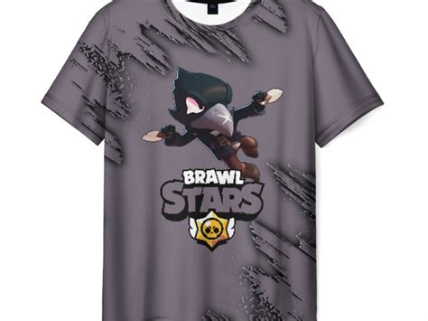 Buy Mens T Shirt Gray Crow Merch Brawl Stars Print Idolstore