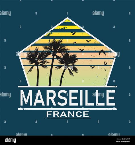 Marseille City Of France Editable Vector Logo Design Stock Vector