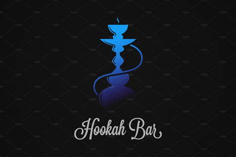 Hookah Logo With Blue Hookah Work Illustrations ~ Creative Market