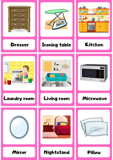 Home And Furniture Flashcards English4good Vocabulary Practice