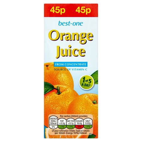 Best One Orange Juice From Concentrate 200ml Best One