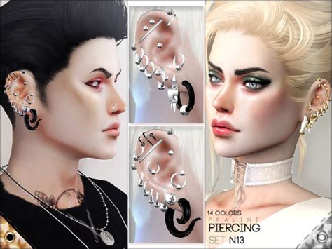 The Sims Resource Piercing Set N13 By Pralinesims • Sims 4 Downloads