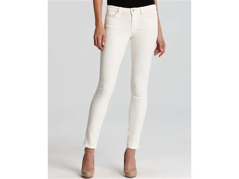 Lyst J Brand Pants Mid Rise Skinny Corduroy In White In White