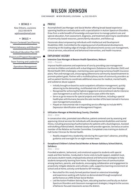 Case Manager Resume Example & Writing Guide