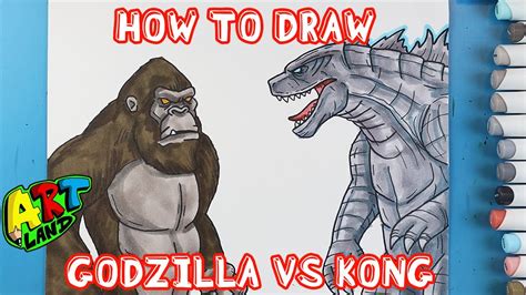 How To Draw Godzilla Vs Kong Standoff Youtube