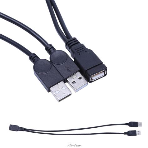 Usb 20 Type A 1 Female To 2 Male Double Dual Usb Y Splitter Data Sync Charging Extension Cable