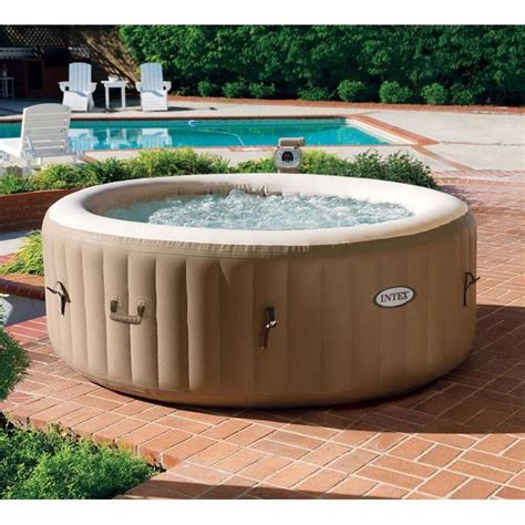 Intex 28408 Spa Gonflable Portable Exterieur Ronde Bubble Spa 216x71