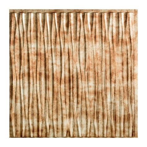 Faux tin ceiling tiles lowes. Fasade Dunes Vertical - 2 ft. x 2 ft. Glue-up Ceiling Tile ...